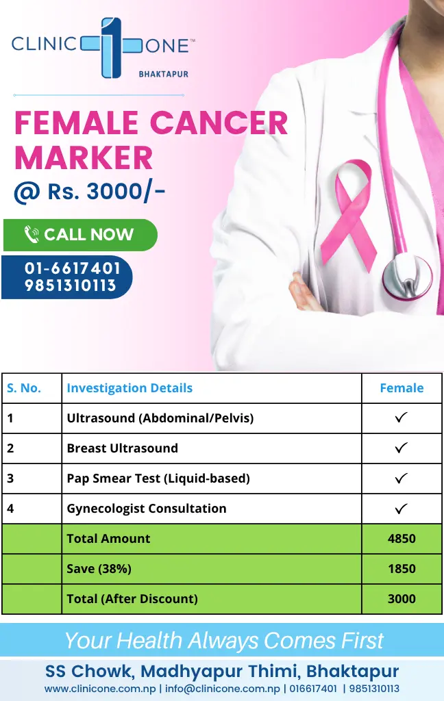 Illustration of Female Cancer Checkup at Clinic One Bhaktapur