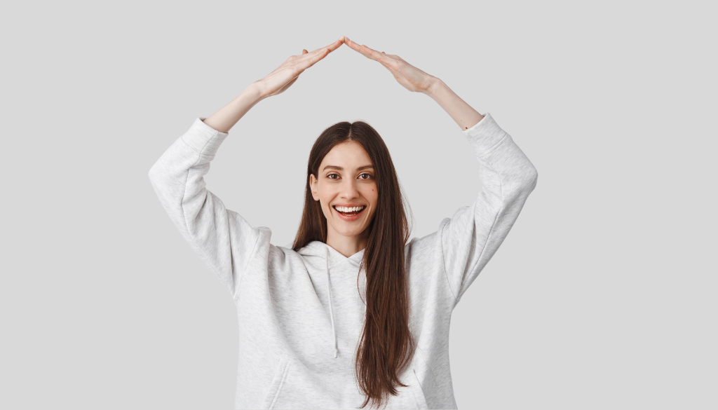 A women felling happy after setting boundaries with others